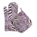 Purple Zebra Oven Mitt & Pot Holder Set